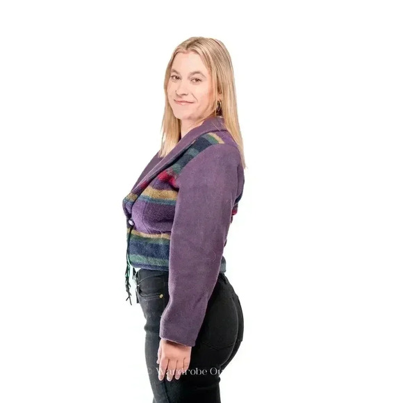 Vintage Wool 80's Western Striped Jacket - S - Picture 3 of 8